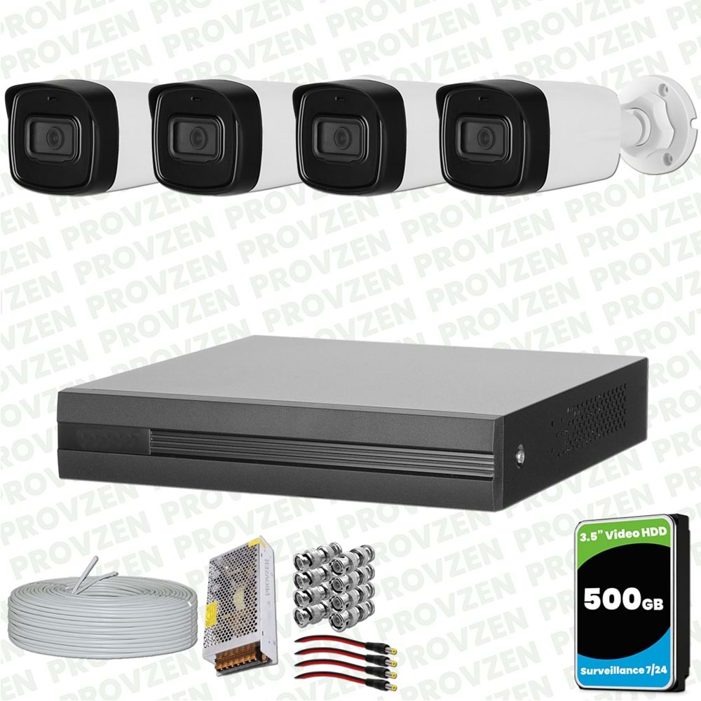 Provzen Dahua 4 Kameralı Full HD 40 Metre Gece Görüşlü Güvenlik Kamerası