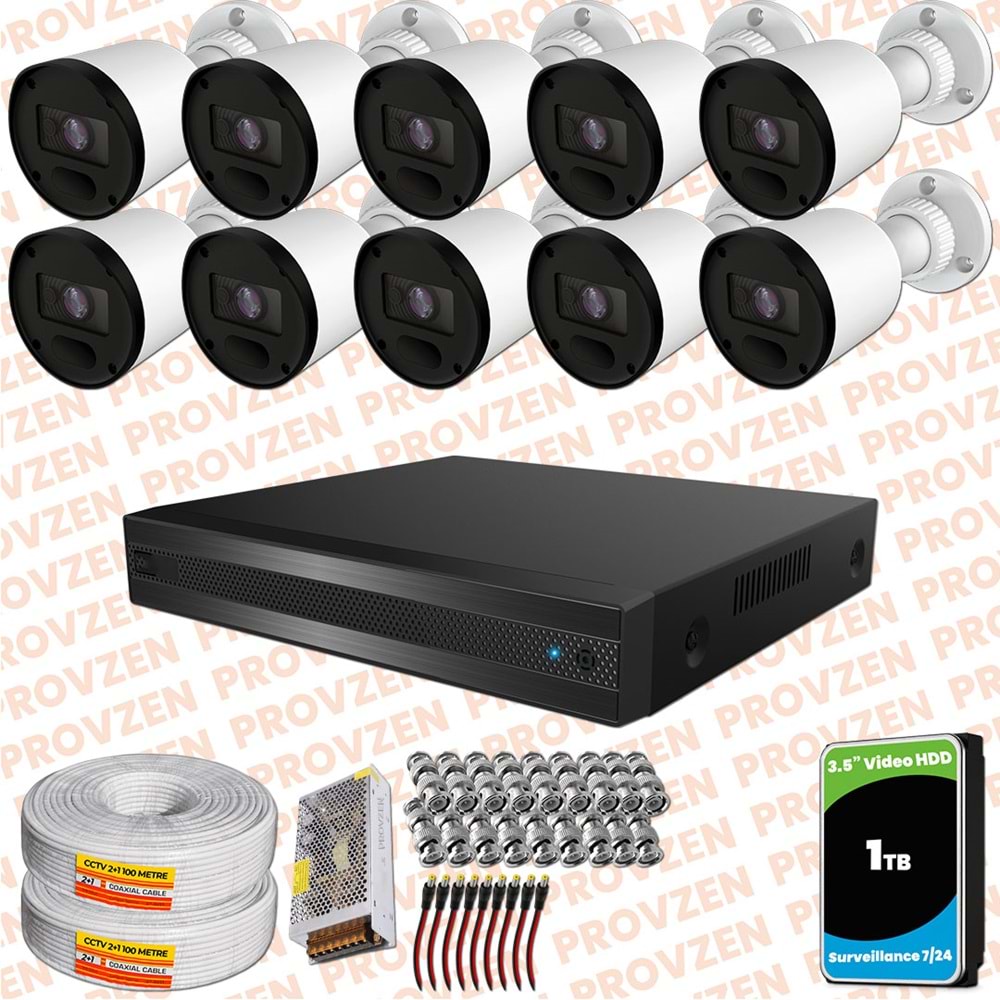 Provzen Rivo 10 Kameralı Geniş Açı Gece Görüşlü Güvenlik Kamerası