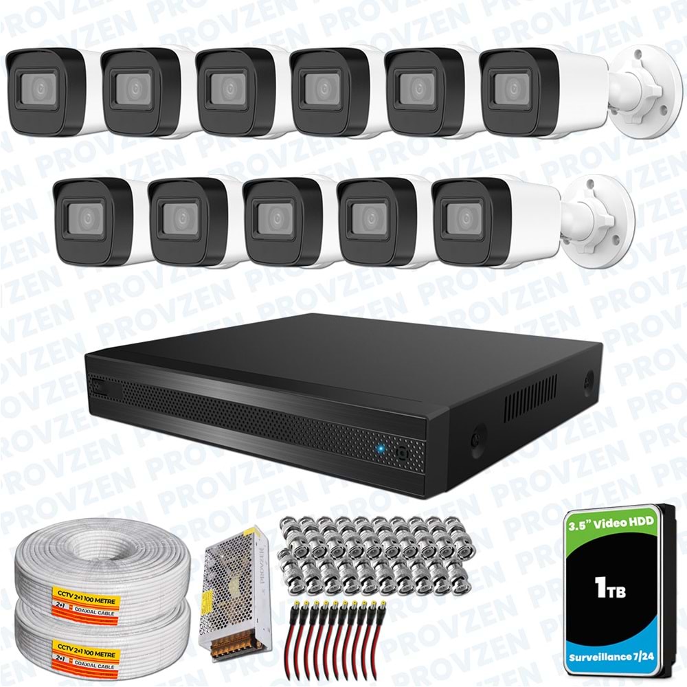 Provzen Hikvision RV 11 Kameralı Full HD Geniş Açı Güvenlik Kamerası 1TB