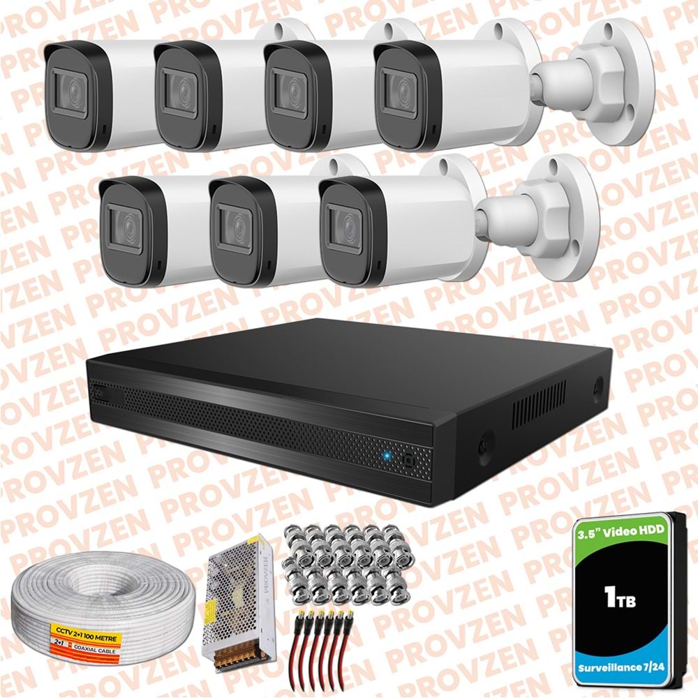 Provzen Rivo Dahua 7 Kameralı Full HD Güvenlik Kamerası 1tb hdd