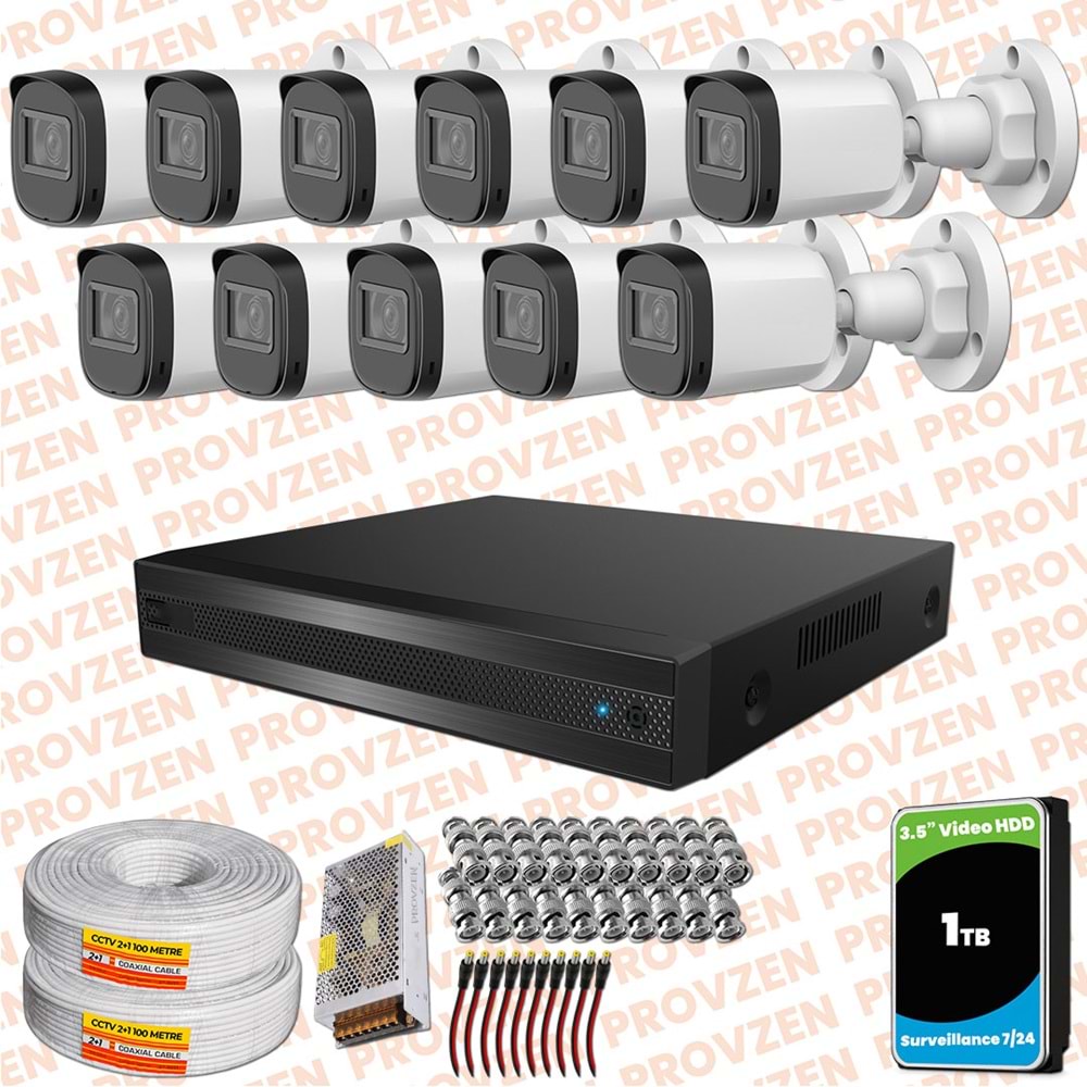 Provzen Rivo Dahua 11 Kameralı Full HD Güvenlik Kamerası 1tb hdd