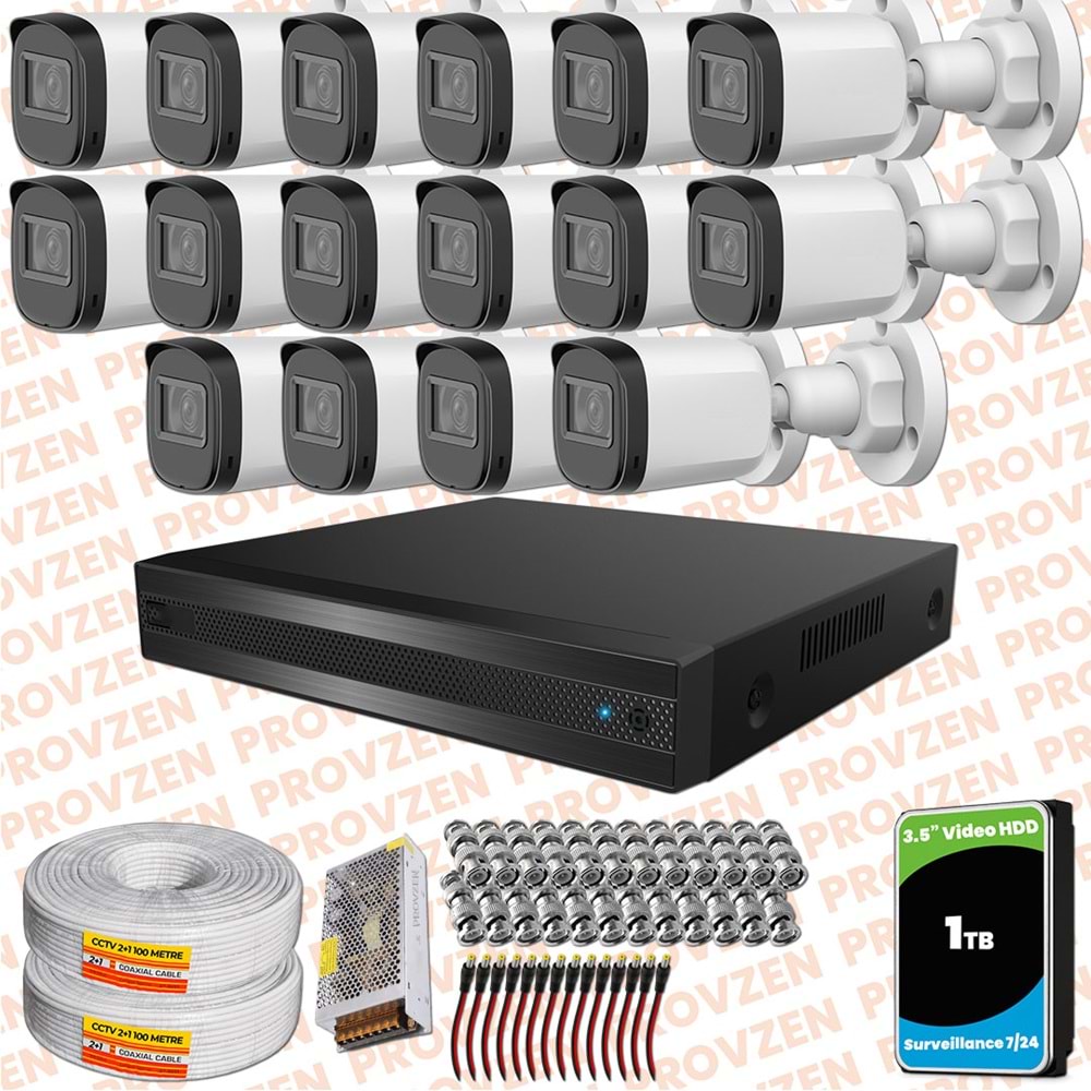 Provzen Rivo Dahua 16 Kameralı Full HD Güvenlik Kamerası 1tb hdd