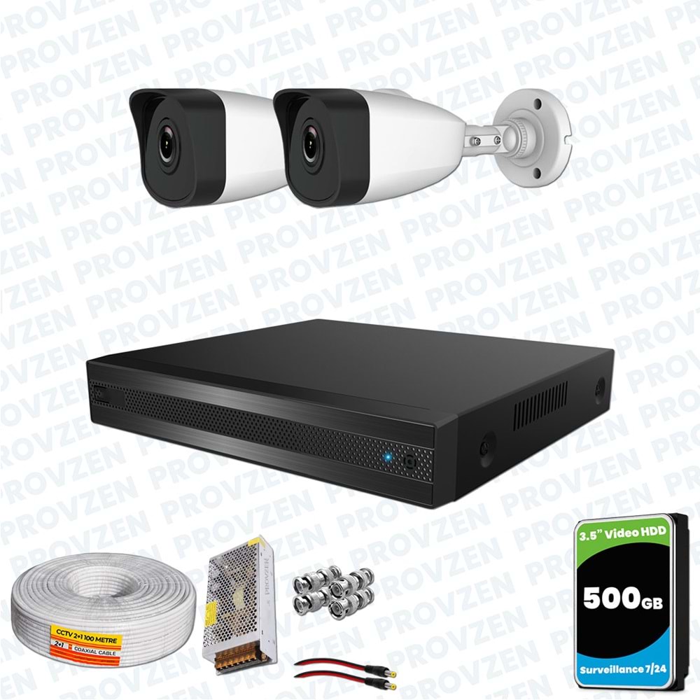 Provzen RV HiLook 2 Kameralı Full HD Geniş Açı Güvenlik Kamerası