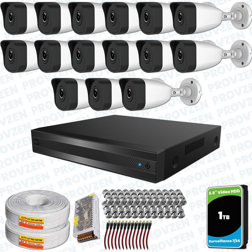 Provzen RV HiLook 15 Kameralı Full HD Geniş Açı Güvenlik Kamerası