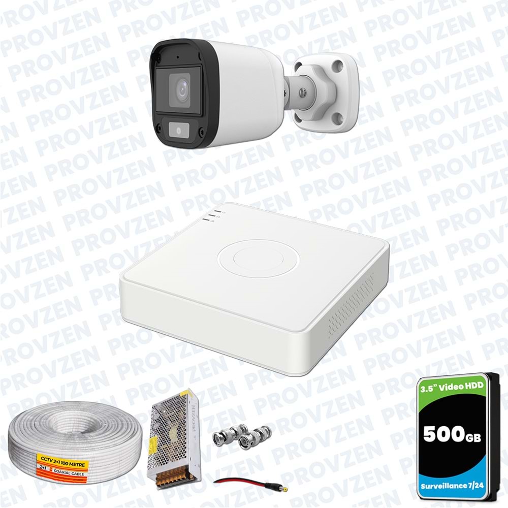 Provzen UNV Full HD 1 Kamera Renkli Gece Görüş Mikrofonlu Olay Anında bildirim