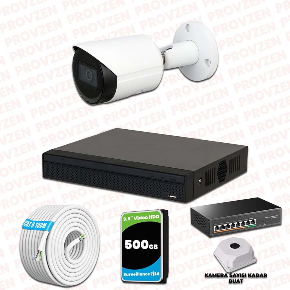 Provzen Dahua 1 Kameralı IP 1080P Gece Görüşlü Güvenlik Kamerası