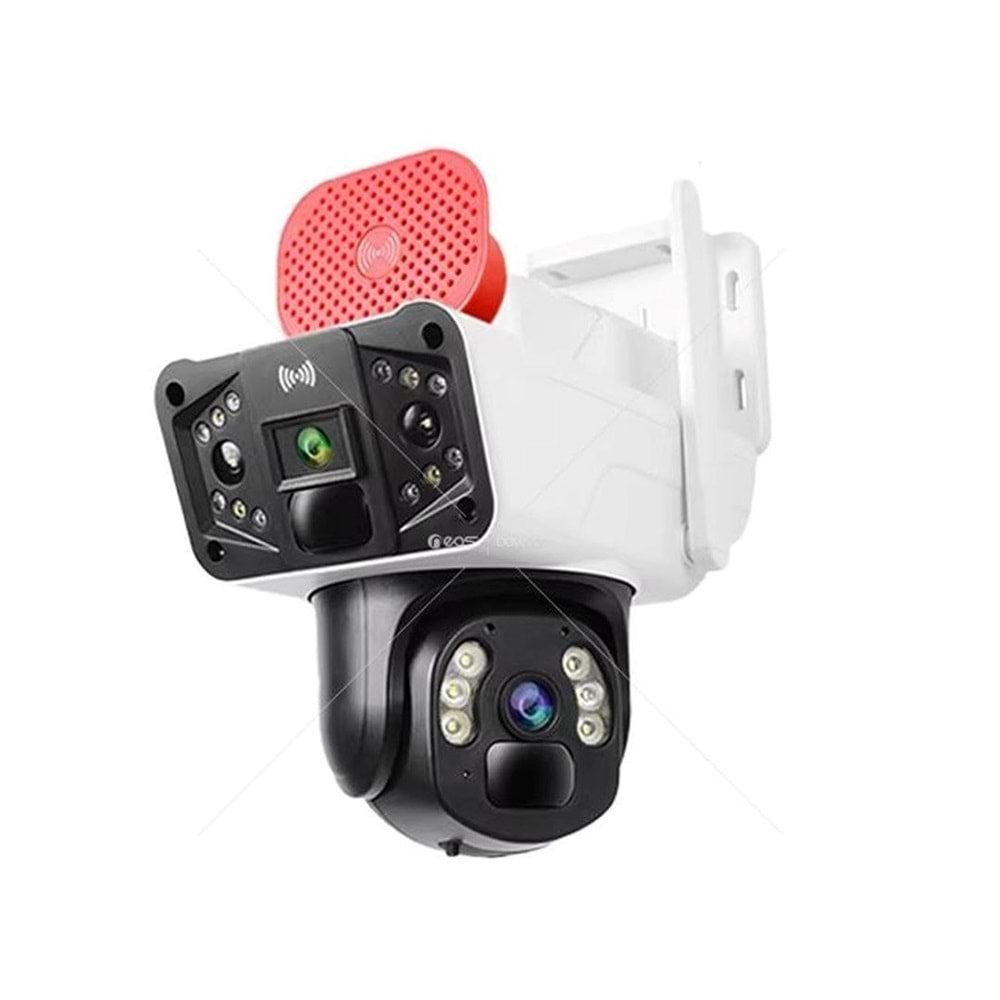 Çift Kameralı Güneş Enerjili 6MP Bataryalı Güvenlik Kamerası PIR Sensörlü Yapay Zeka Destekli