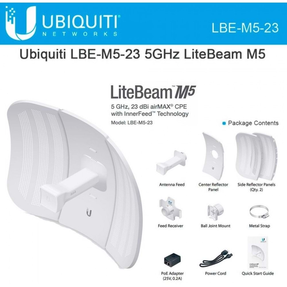 UBIQUITI outdoor LBE-M5-23 5 Ghz AIRMAX 23dBı 100 Mbps wireless Acces Point (POE)