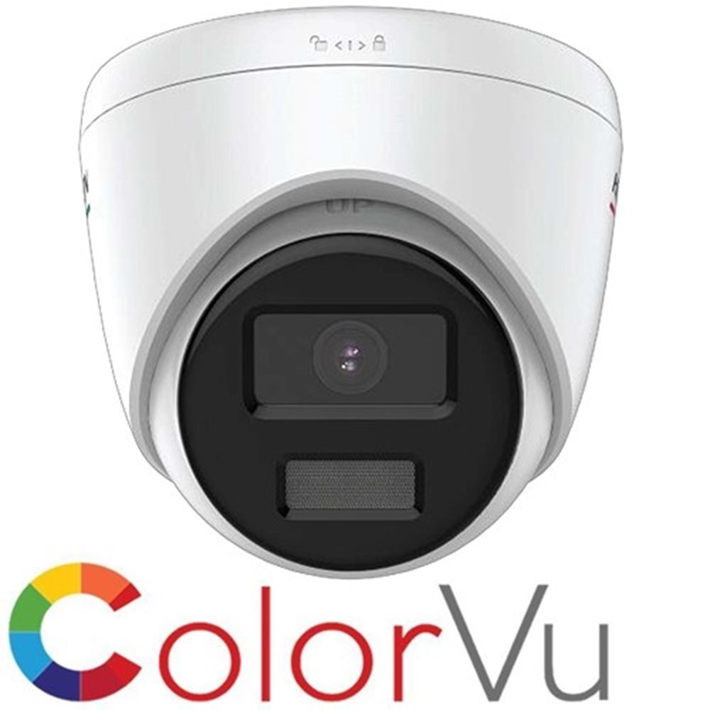 HIKVISION (DS-2CD1347G0-LUF) 4MP 2.8MM 3D DNR,BLC,HLC,AGC 120dB WDR,SD SES COLORVU IP DOME KAMERA