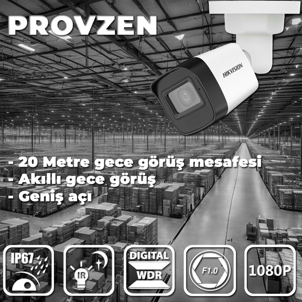 PROVZEN HİKVİSİON RV 2 KAMERA GÜVENLİK KAMERASI 500 GB HDD