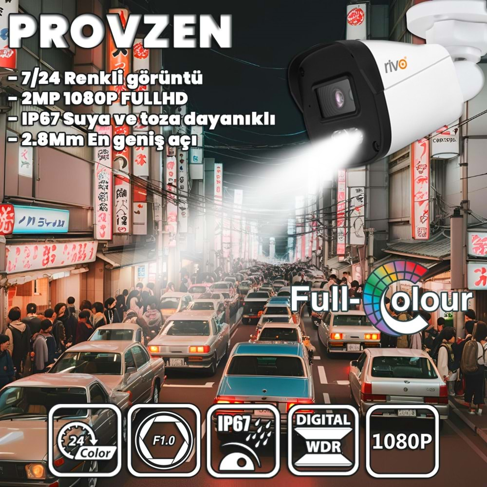 PROVZEN RİVO 1 KAMERALI COLORVU VE SES KAYITLI GÜVENLİK KAMERASI