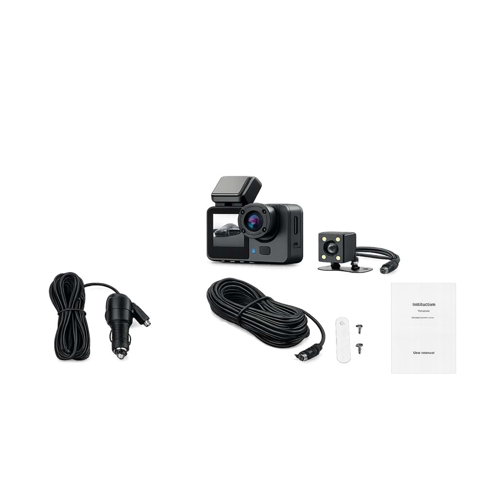 Provzen FX-A232W Çift Kameralı Araç Kamerası | Full HD Ön + Arka Kamera, G-Sensör, Gece Görüş, Döngüsel Kayıt