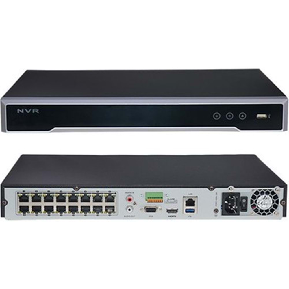 HAIKON (DS-7616NI-Q2/16P) 16 KANAL 1xHDMI (4K desT. 1xVGA(FHD), 1xSES, 2x8TB POE NVR KAYIT CİHAZI