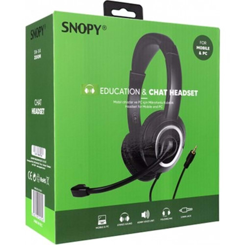 SNOPY SN-X4 X-ZOOM ONLİNE EĞİTİM DESTEKLİ PC-NOTEBOOK-TELEFON-TABLET MİKROFONLU KULAKLIK