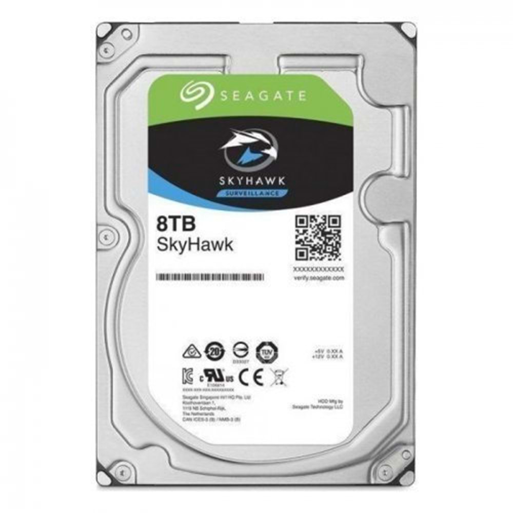 8 TB SEAGATE SKYHAWK ST8000VX004 72000 rpm SATA3 256MB HARDDİSK 3TB/HDD 7/24