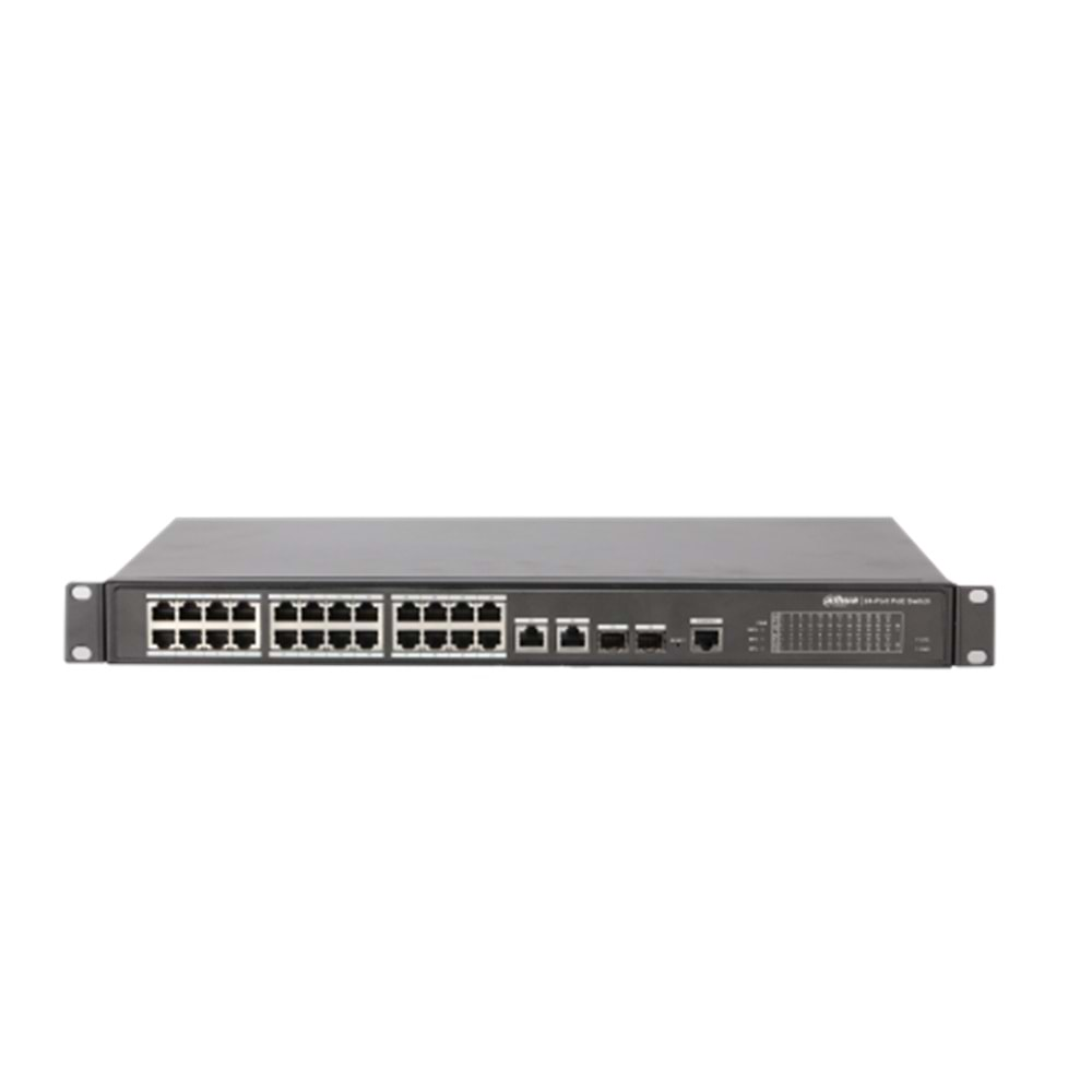 DAHUA PFS4226-24ET-360 24 Kanal (22 Kanal PoE +2 Kanal Hi-PoE Switch) ( 24FE PoE +2 GE Combo )