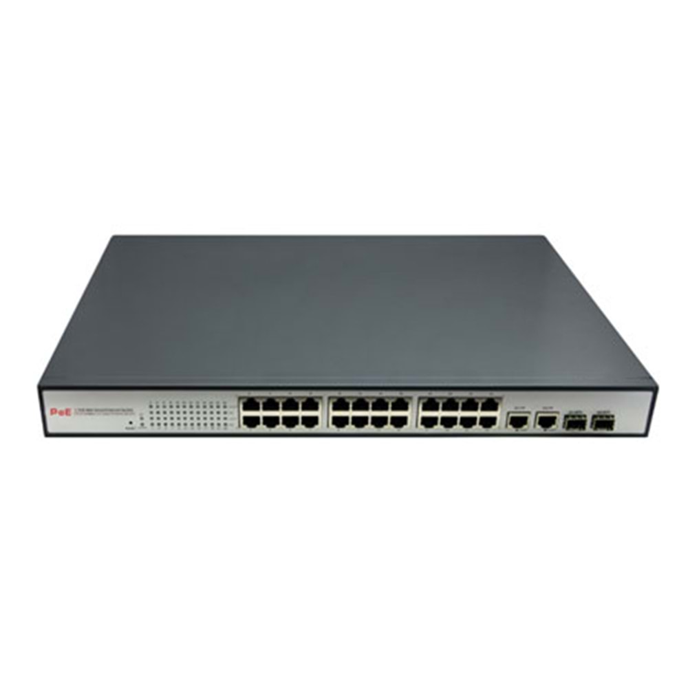 24PORT POE +2SFP 2UPLİNK 440W SWİTCH YÖN.(SWP-POE31024PFM)