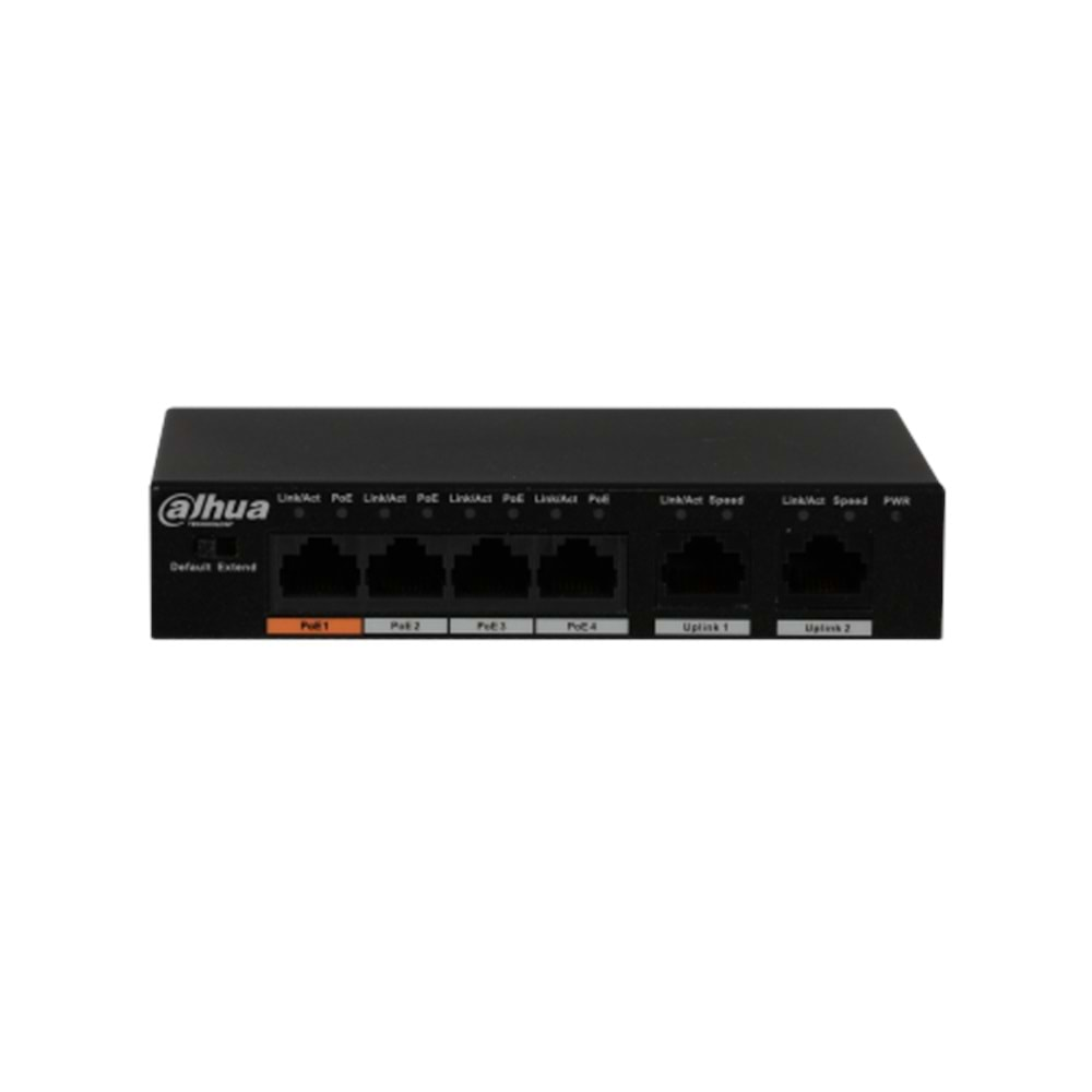 DAHUA PFS3006-4ET-60 4 Port Hızlı Ethernet PoE Switch ( 4FE PoE +2 FE )