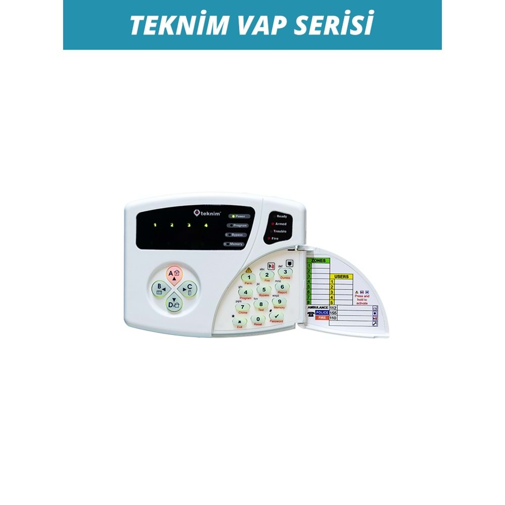 TEKNİM VPC-108 LED KEYPAD, VAP SERİSİ PANELLER İÇİN