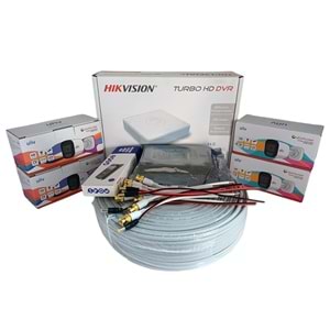 Hikvision 4’lü Full HD Güvenlik Kamerası Seti Renkli Gece Görüşlü, Mikrofonlu, Olay Anında Bildirim