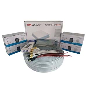 Hikvision 4'lü Güvenlik Kamerası Seti, Mikrofonlu, Uzaktan İzleme, Olay Anında Bildirim