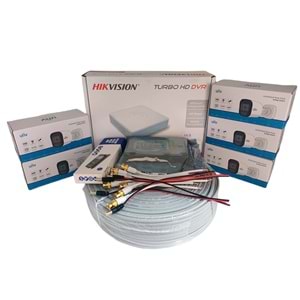 Hikvision 5'li Güvenlik Kamerası Seti, Mikrofonlu, Uzaktan İzleme, Olay Anında Bildirim