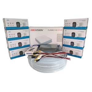 Hikvision 8'li Güvenlik Kamerası Seti, Mikrofonlu, Uzaktan İzleme, Olay Anında Bildirim