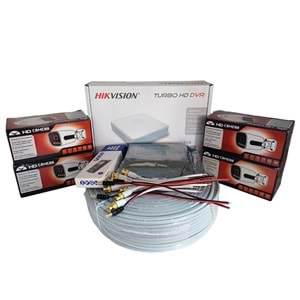 Hikvision 4’lü Full HD Güvenlik Kamerası Seti Renkli Gece Görüşlü, Olay Anında Bildirim