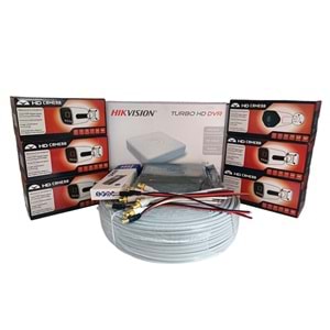 Hikvision 6’lı Full HD Güvenlik Kamerası Seti Renkli Gece Görüşlü, Olay Anında Bildirim