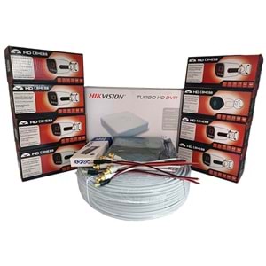 Hikvision 8’li Full HD Güvenlik Kamerası Seti Renkli Gece Görüşlü, Olay Anında Bildirim