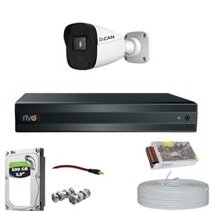 RİVO Dcam 1 Kameralı 40 Metre Gece Görüşlü Set 500GB Hdd