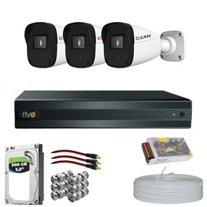 RİVO Dcam 6 Kameralı 40 Metre Gece Görüşlü Set 1TB 7/24 Hdd