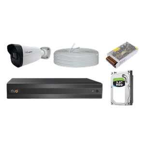 RİVO Dcam 12 Kameralı 40 Metre Gece Görüşlü Set 1TB 7/24 Hdd