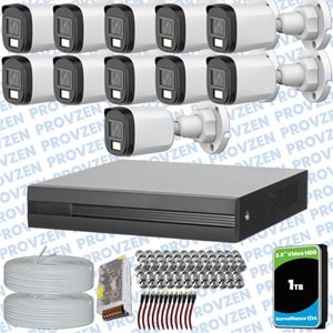 Provzen Dahua 13 Kameralı Full HD Fullcolor Mikrofonlu Güvenlik Kamerası