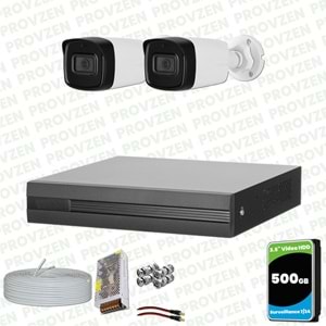 Provzen Dahua 2 Kameralı Full HD 40 Metre Gece Görüşlü Güvenlik Kamerası