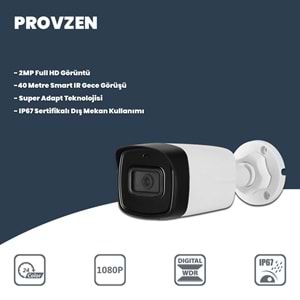 Provzen Dahua 4 Kameralı Full HD 40 Metre Gece Görüşlü Güvenlik Kamerası