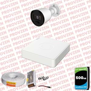 Provzen RV Hikvision 1 Kameralı Full HD 20mt Gece Görüşlü Güvenlik Kamerası Olay Anında bildirim