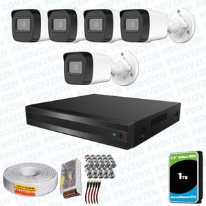 Provzen Hikvision RV 5 Kameralı Full HD Geniş Açı Güvenlik Kamerası 1TB