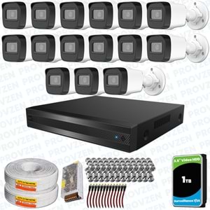 Provzen Hikvision RV 15 Kameralı Full HD Geniş Açı Güvenlik Kamerası 1TB