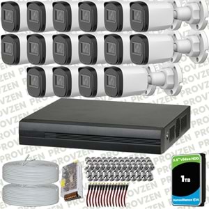 Provzen Dahua Full HD 16 Kameralı Güvenlik Kamerası + 1TB HDD