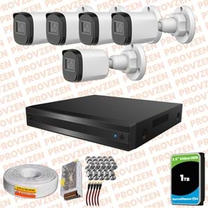 Provzen Rivo Dahua 5 Kameralı Full HD Güvenlik Kamerası 1tb hdd