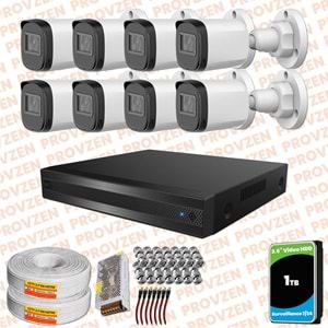 Provzen Rivo Dahua 8 Kameralı Full HD Güvenlik Kamerası 1tb hdd