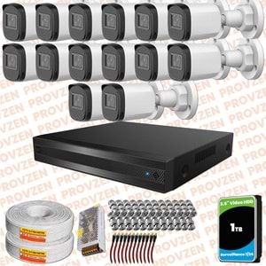 Provzen Rivo Dahua 14 Kameralı Full HD Güvenlik Kamerası 1tb hdd