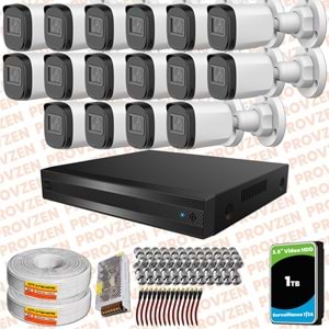 Provzen Rivo Dahua 16 Kameralı Full HD Güvenlik Kamerası 1tb hdd