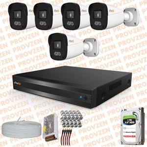 Provzen Rivo 5 Kameralı Full HD ColorVu & Ses Kayıtlı Güvenlik Kamerası