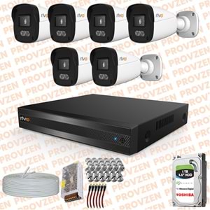 Provzen Rivo 6 Kameralı Full HD ColorVu & Ses Kayıtlı Güvenlik Kamerası