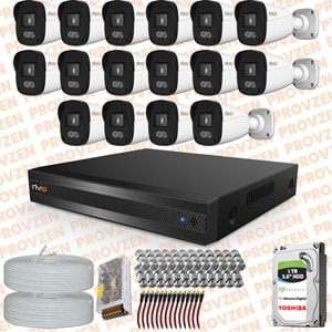 Provzen Rivo 16 Kameralı Full HD ColorVu & Ses Kayıtlı Güvenlik Kamerası