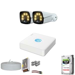 Provzen 2 Kameralı 5MP Lensli 1080P FullHD Gece Görüş Renkli Set