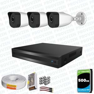 Provzen RV HiLook 3 Kameralı Full HD Geniş Açı Güvenlik Kamerası