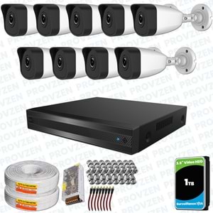 Provzen RV HiLook 9 Kameralı Full HD Geniş Açı Güvenlik Kamerası